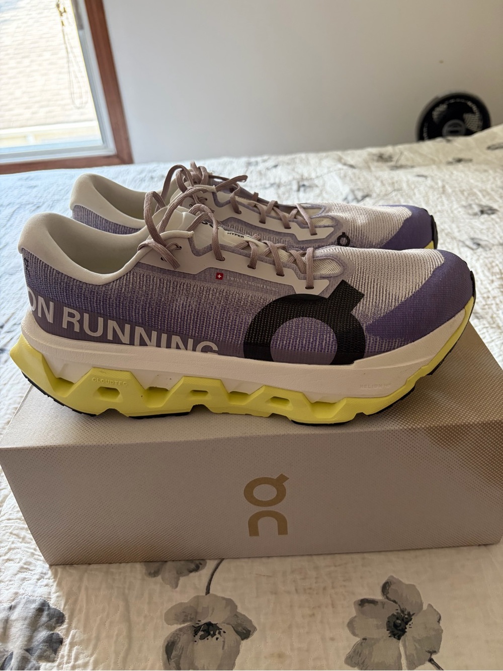 On Running Men Cloudmonster Running Shoes - Lavender & Yellow